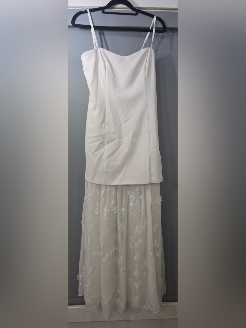 Abercrombie & Fitch White Lace-Trim Maxi Skirt